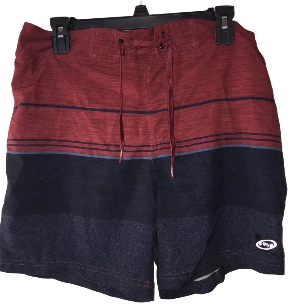 CRIVIT RED/BLUE SWIM TRUNKS MENS 32
